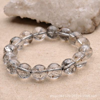 純天然15mm巴西黑發晶圓珠手鏈——東?？h盛飾珠寶匠心之作